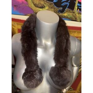 100% Real Rabbit Fur Scarf Collar Scarves Shawl Wrap Stole Wrap Neck Balls